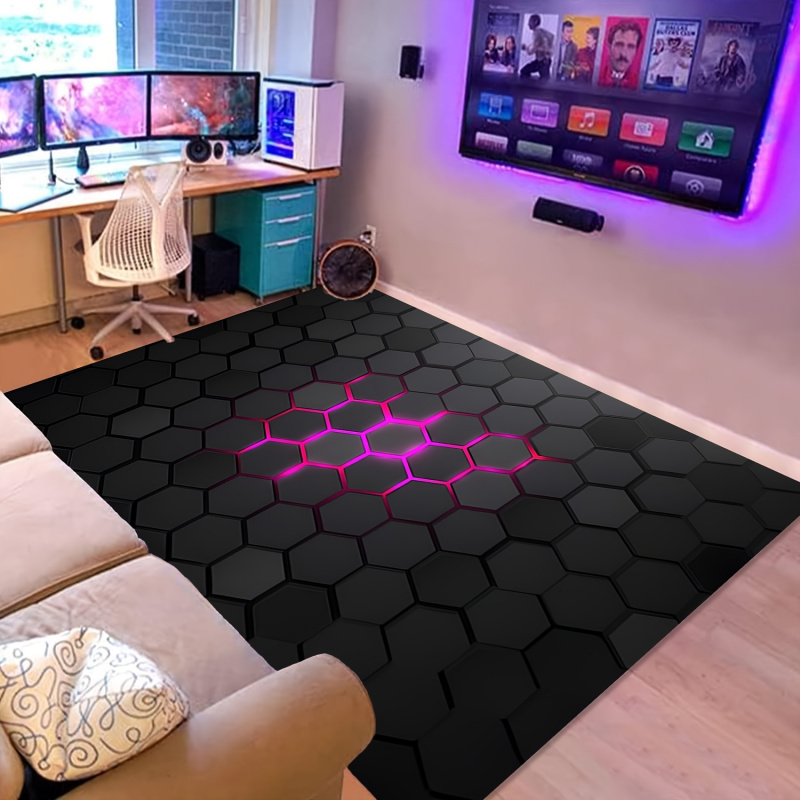 Office Tech Room - Alfombra de Estilo Tecnológico VIKAMA: Tapete