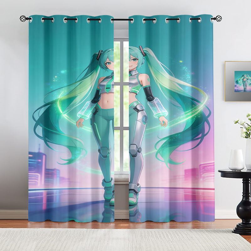 Office Tech Room - Cortinas opacas de Hatsune Miku, 2