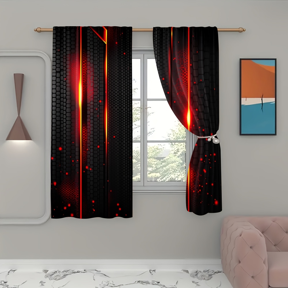 2 Cortinas de Lava Negras y Ro - Office Tech Room reseña y precio